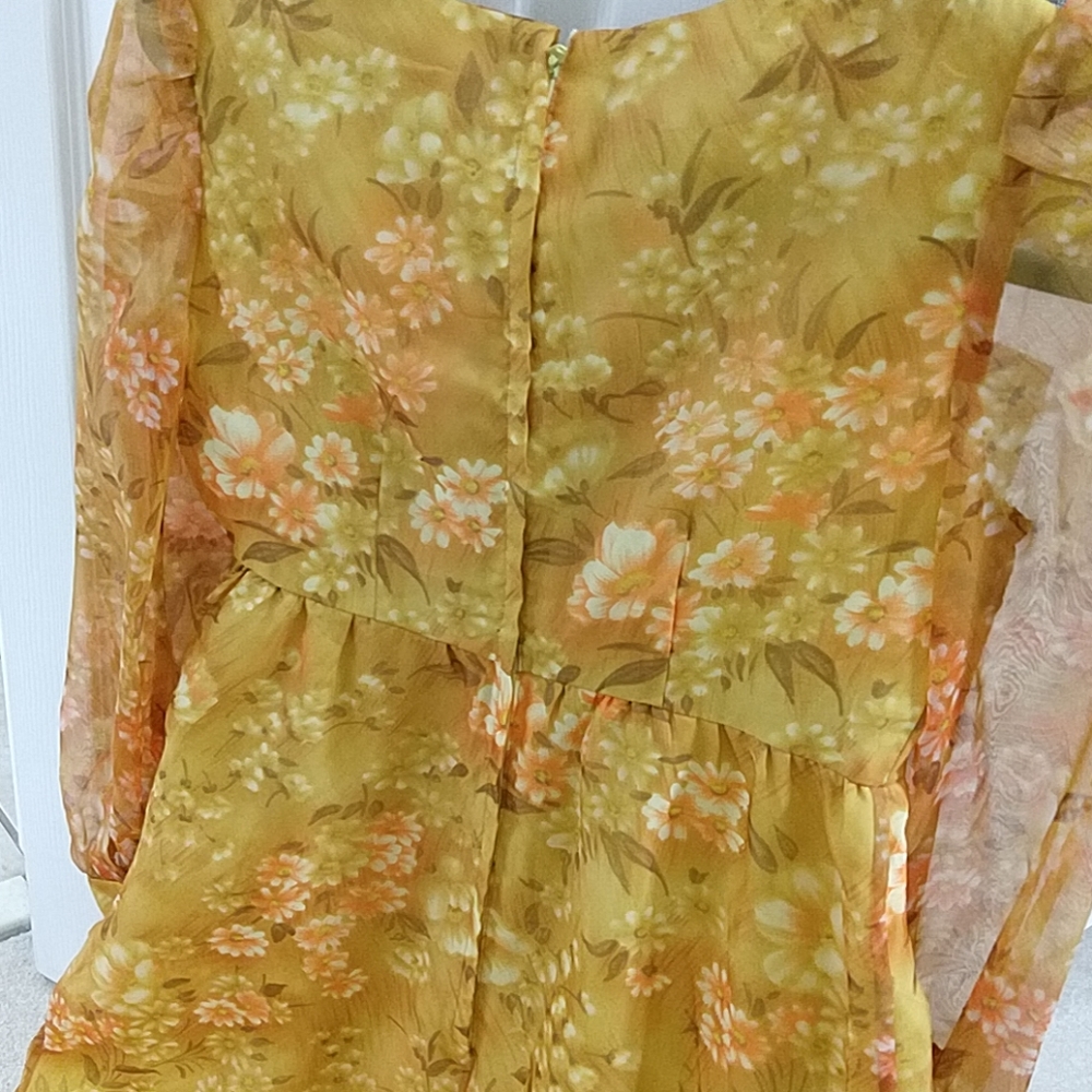 Vintage 60s Floral Cottagecore Jane Austen Dress - Picture 8 of 8